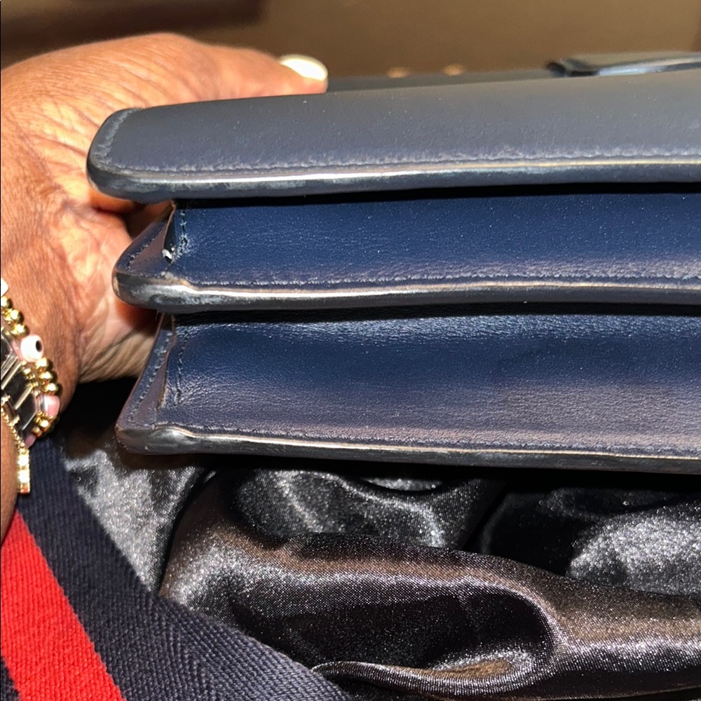 🛎️Gucci Dionysus Navy, Green, and Red Leather Satchel with Bamboo Handle🔥 - Picture 10 of 12